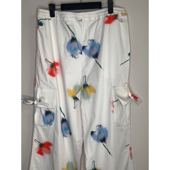 SLEEPER NWT Safari Flower Print Cargo Wide Leg Cotton Pants Women's Size L/XL - Picture 12 of 13